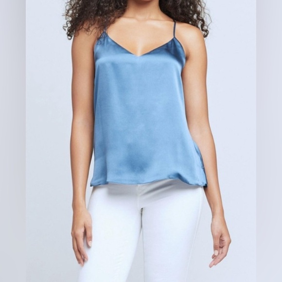 NWT L'AGENCE Kylee Silk Cami Tank Top Blue Mist XS - Picture 3 of 12